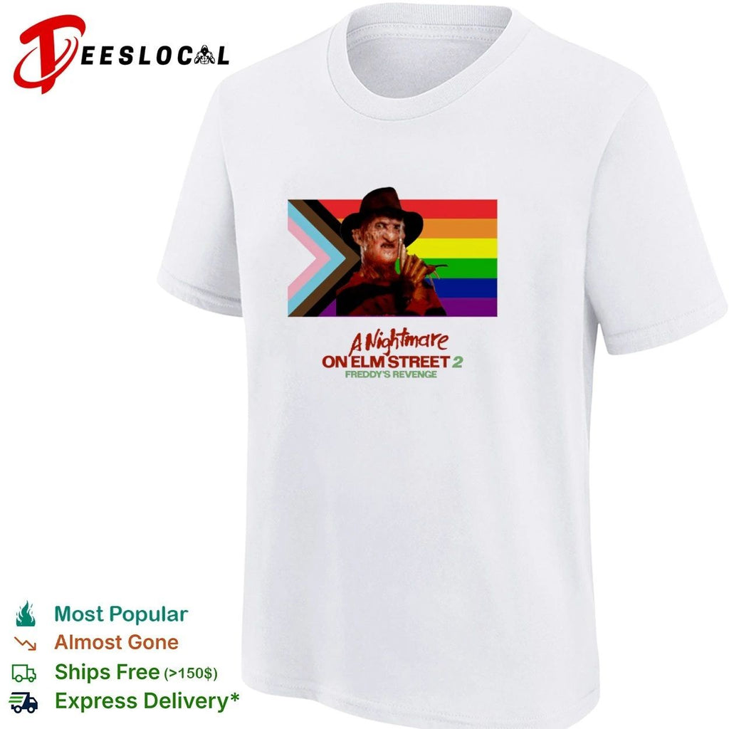 Freddy Krueger Pride Flag A Nightmare on Elm Street 2 Freddy’s Revenge T-shirt