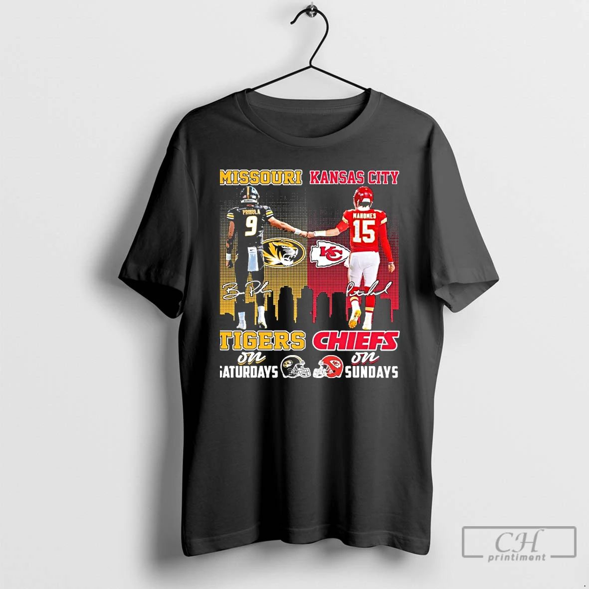Premium Pribula Mizzou Tigers And Patrick Mahomes Kc Chiefs T Shirts