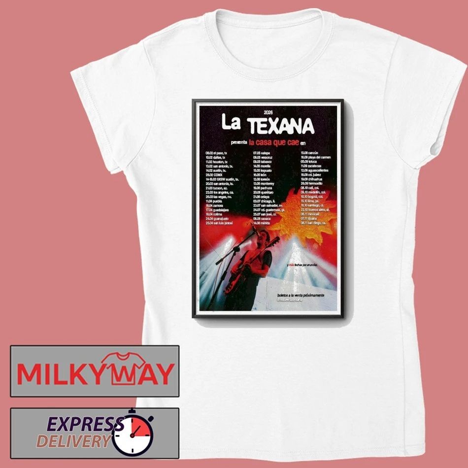 La Texana LA CASA QUE CAE EN VIVO 2026 Tour Poster shirt