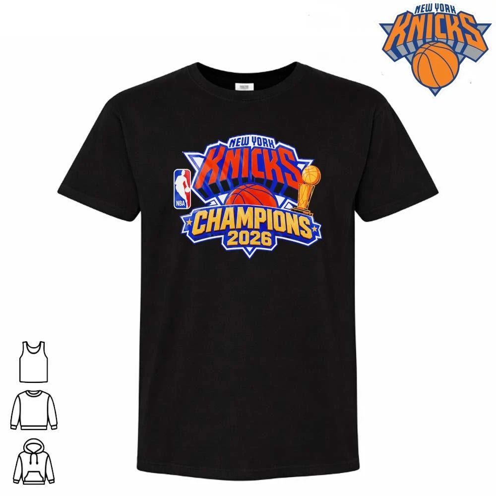 New York Knicks Champions Larry O Brien Trophy NBA Finals 2026 Shirt