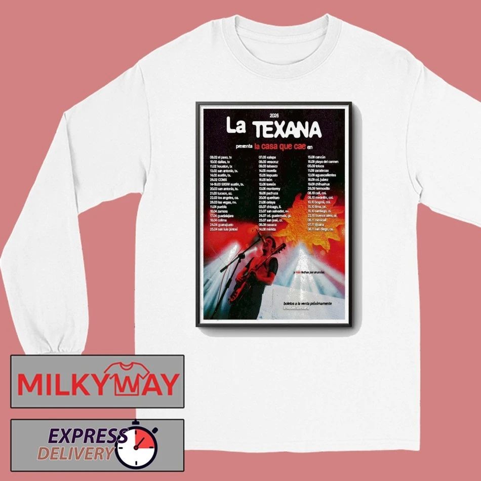 La Texana LA CASA QUE CAE EN VIVO Tour 26 Poster shirt