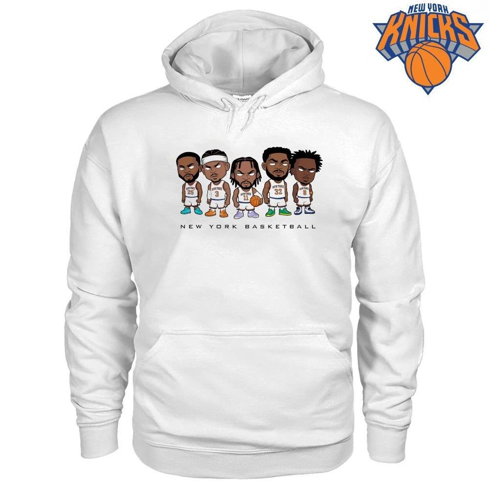 New York Knicks Starting Five Chibi Cartoon Characters Vintage Basketball Graphic NBA Finals 2026 Shirt