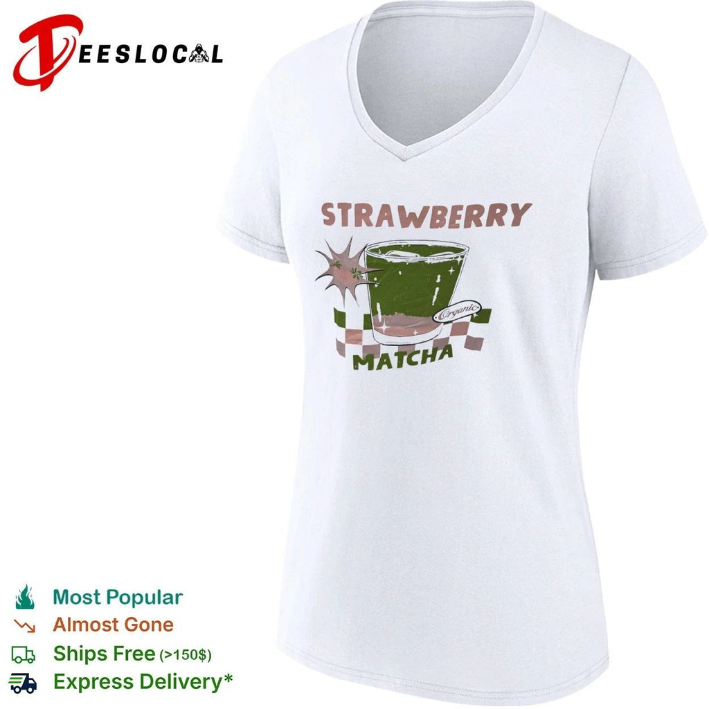 Strawberry Matcha Organic aesthetic food T-shirt