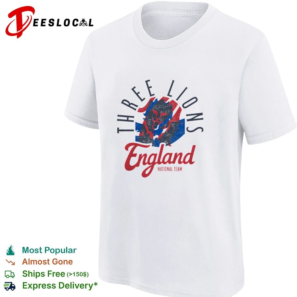 Three Lions England National Team FA Soccer T-shirt