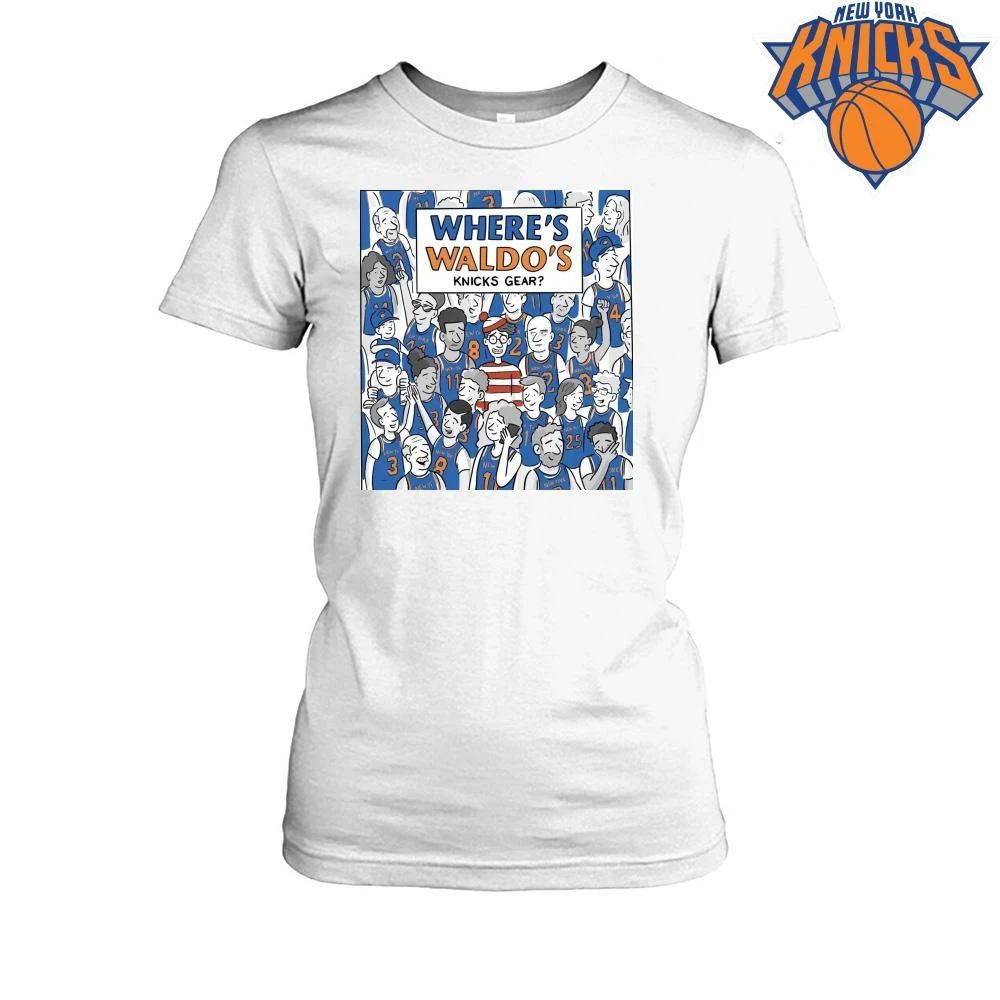 New York Knicks Wheres Waldo Cartoon Fan Crowd Graphic NBA Finals 2026 Shirt