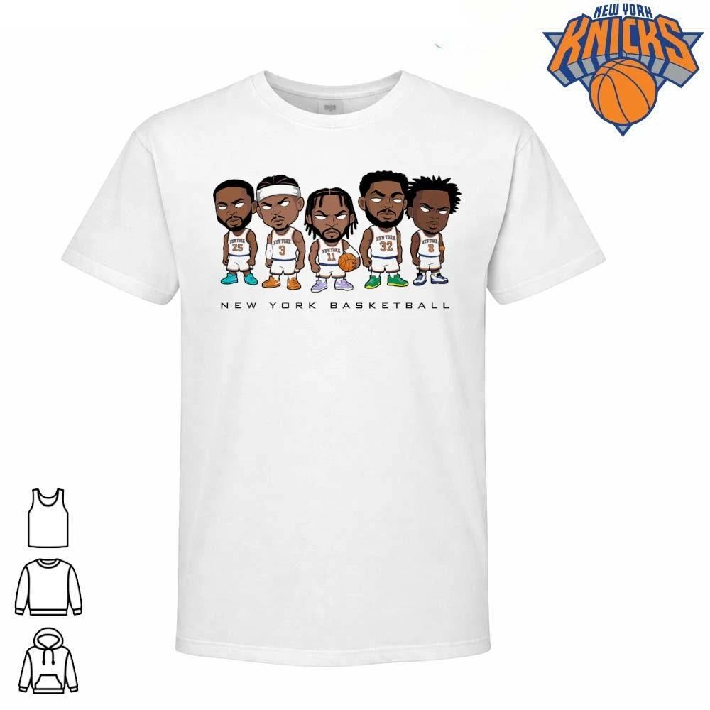 New York Knicks Starting Five Chibi Cartoon Characters Vintage Basketball Graphic NBA Finals 2026 Shirt