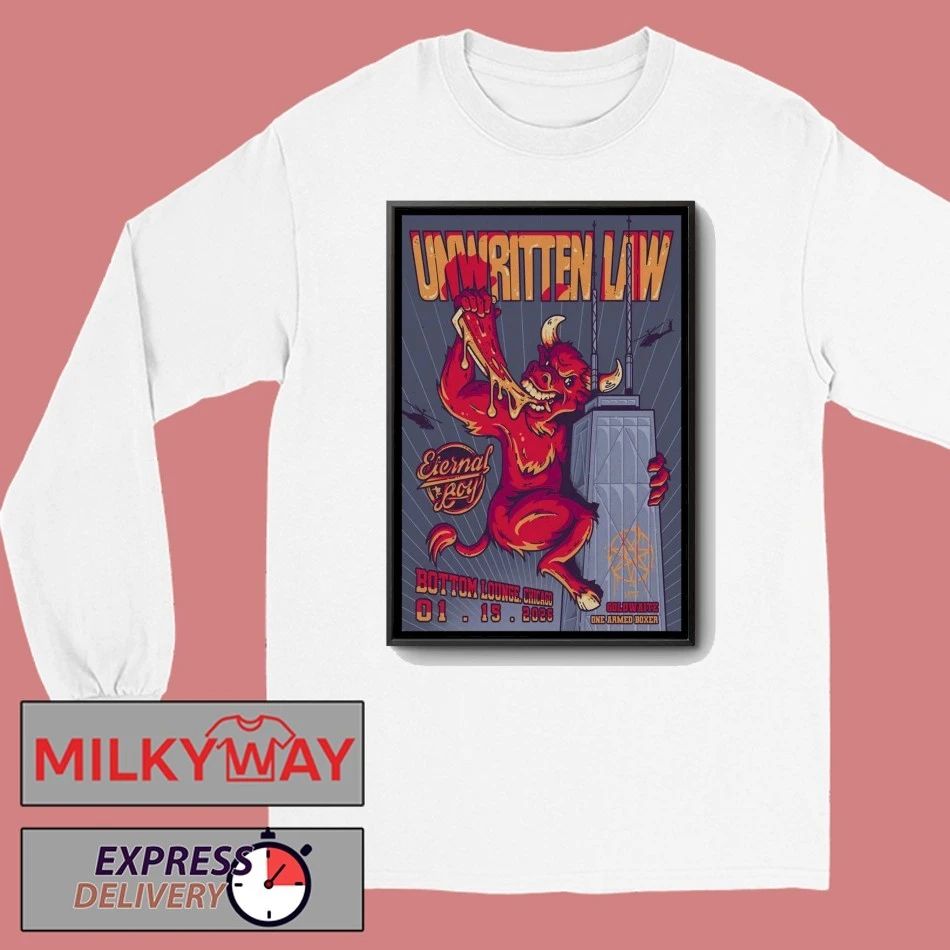 Unwritten Law Jan 15 2026 Bottom Lounge Chicago IL Poster shirt
