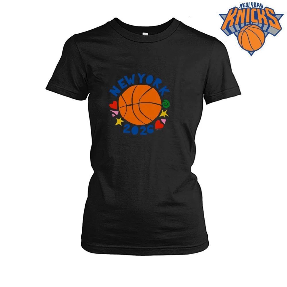 New York Knicks 2026 Basketball Love Heart Graphic Tee Shirt