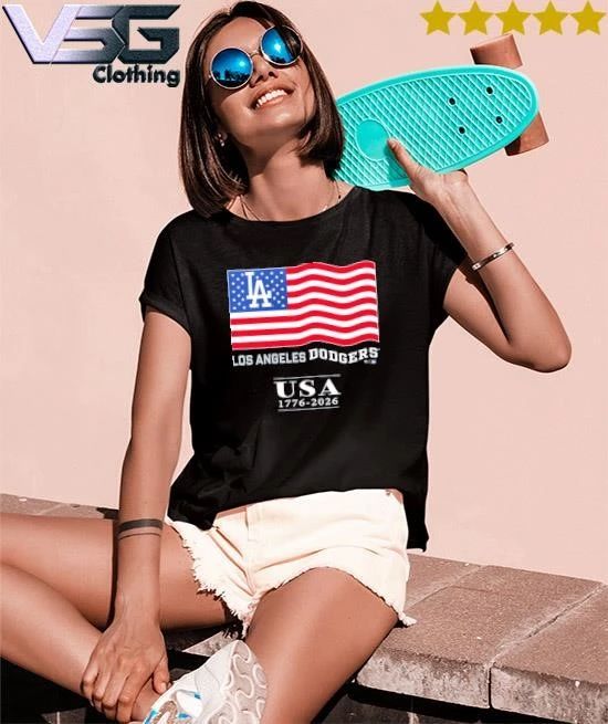Los Angeles Dodgers USA 1776-2026 Patriotic Flag T-Shirt