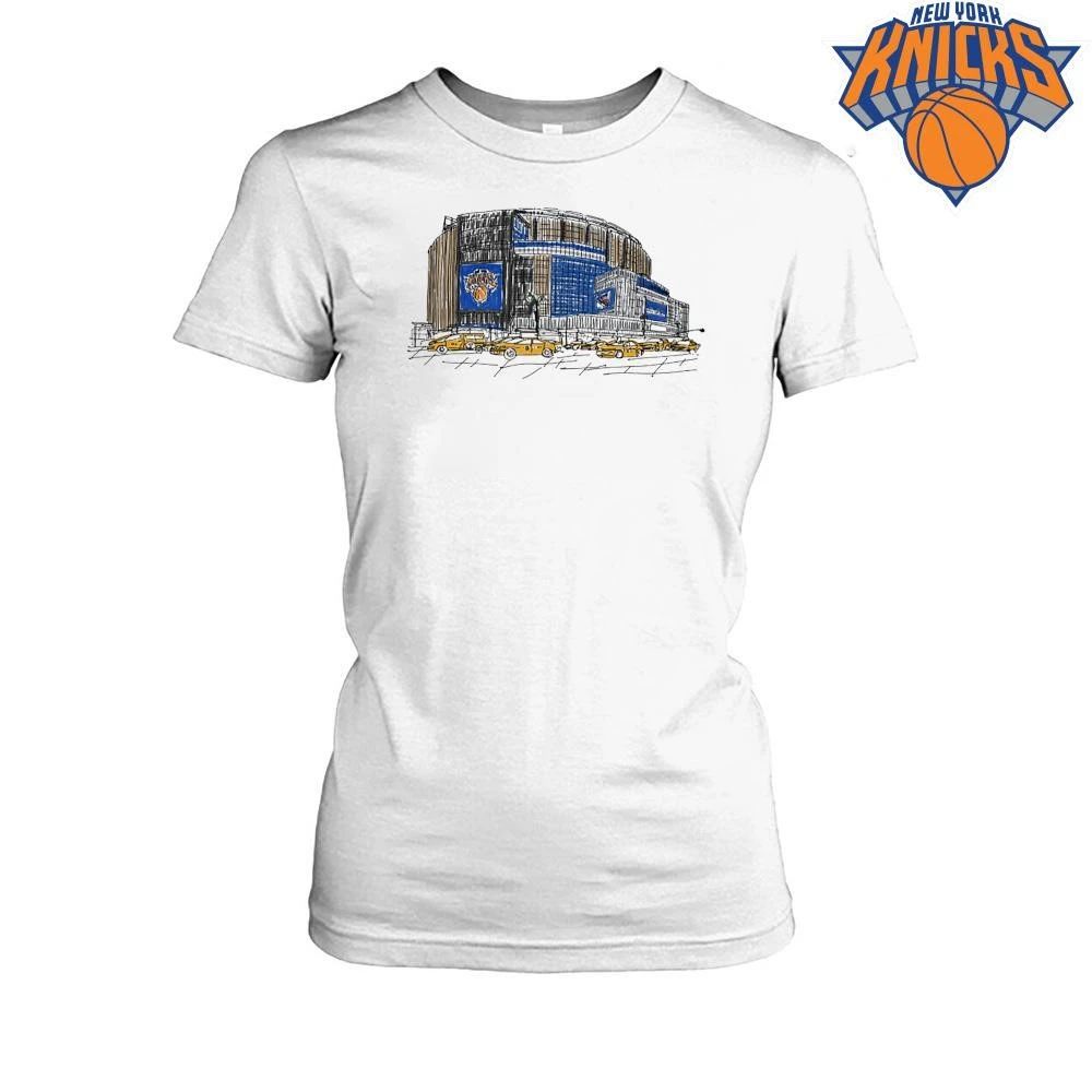 New York Knicks Madison Square Garden Arena Sketch Skyline Yellow Cab NBA Finals 2026 Shirt