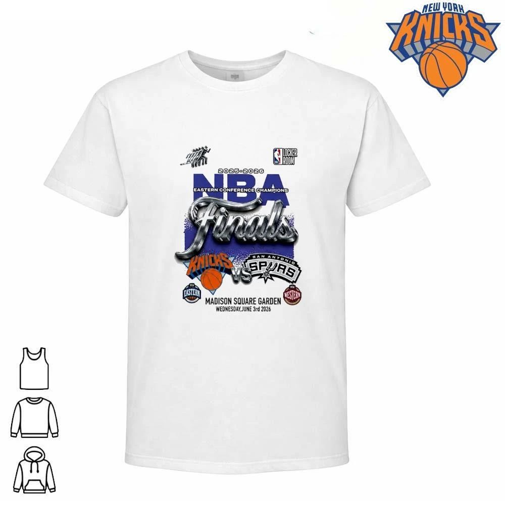 New York Knicks vs San Antonio Spurs Madison Square Garden Locker Room NBA Finals 2026 shirt
