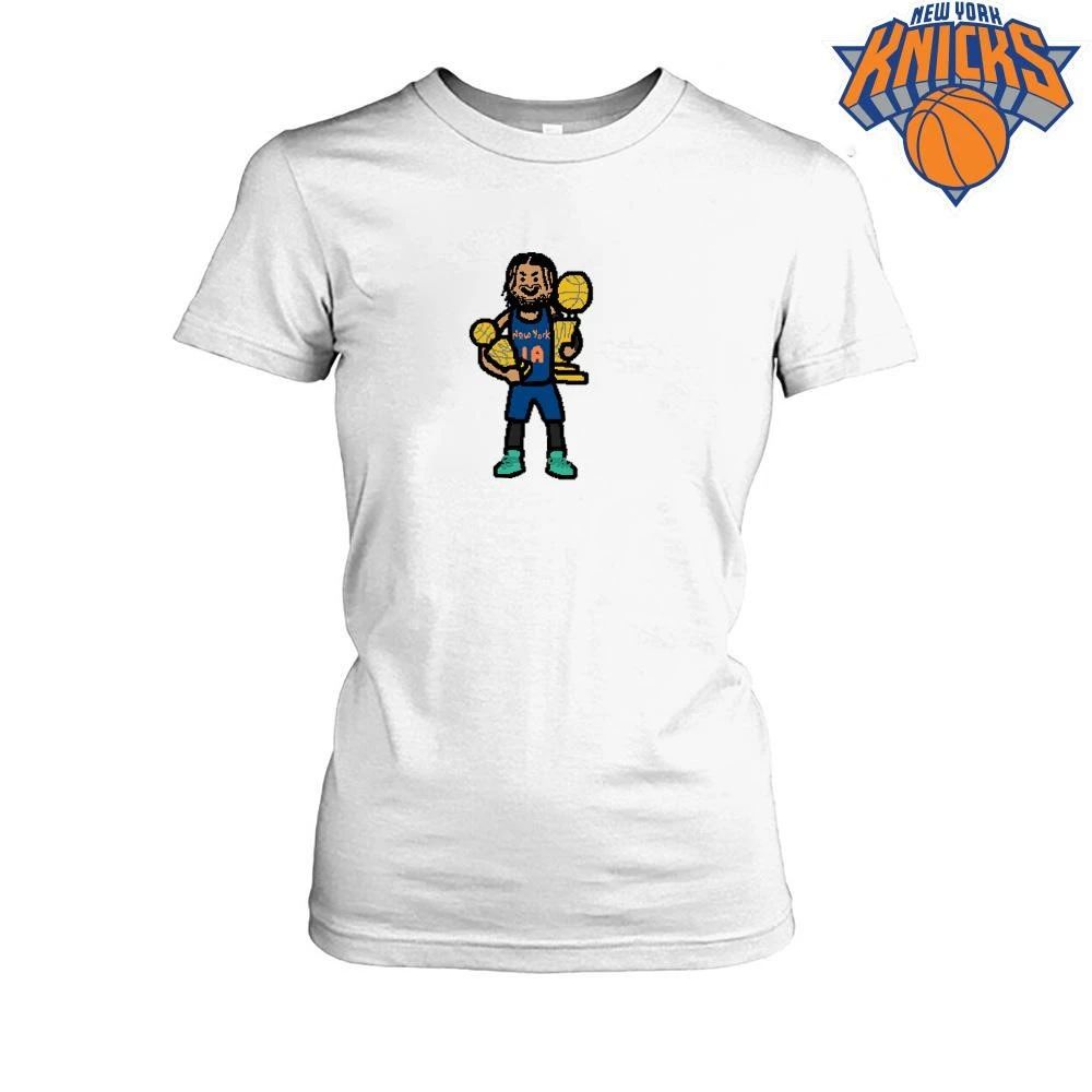 New York Knicks Champions NBA 2026 Jalen Brunson Trophy Cartoon Basketball Shirt