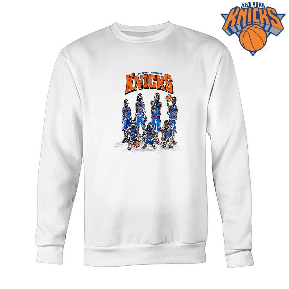 New York Knicks Champions NBA 2026 Caricature Team Roster Hand Drawn Shirt