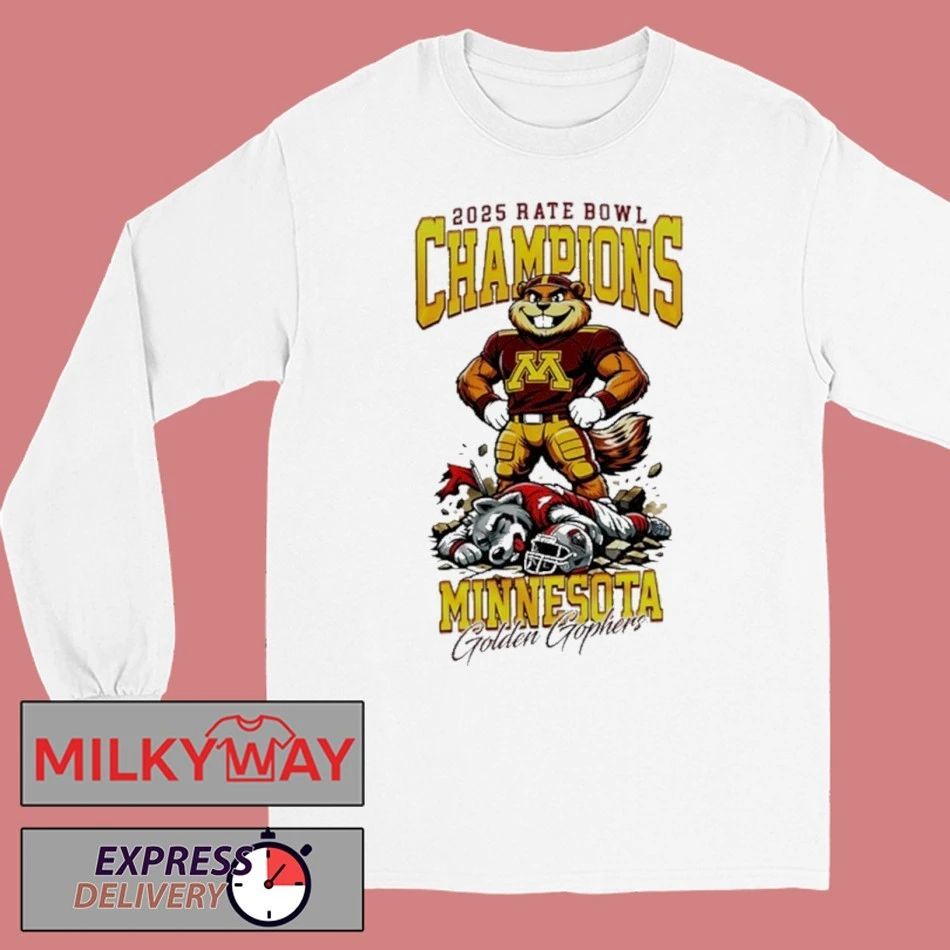 Funny 2025 Minnesota Golden Gophers NCAA Rate Bowl Champions Shirt