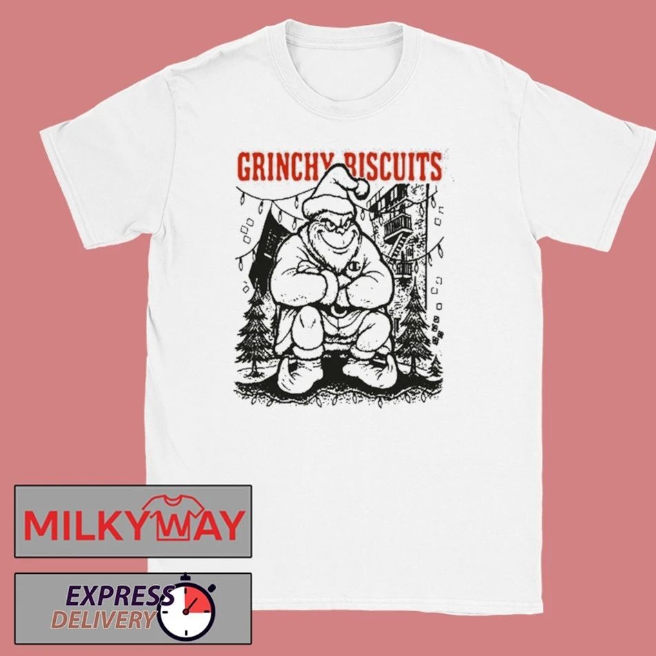 Grinchy Riscuits 2025 White Shirt