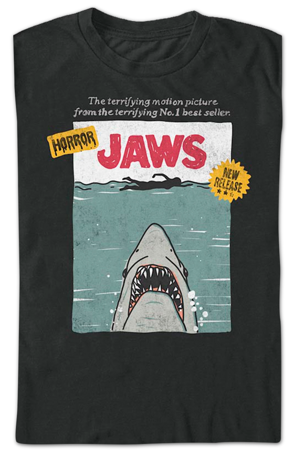 VHS Cover Artwork Jaws T-Shirt Hoodie, Sweatshirt | CiraTrend.com (Image 2)