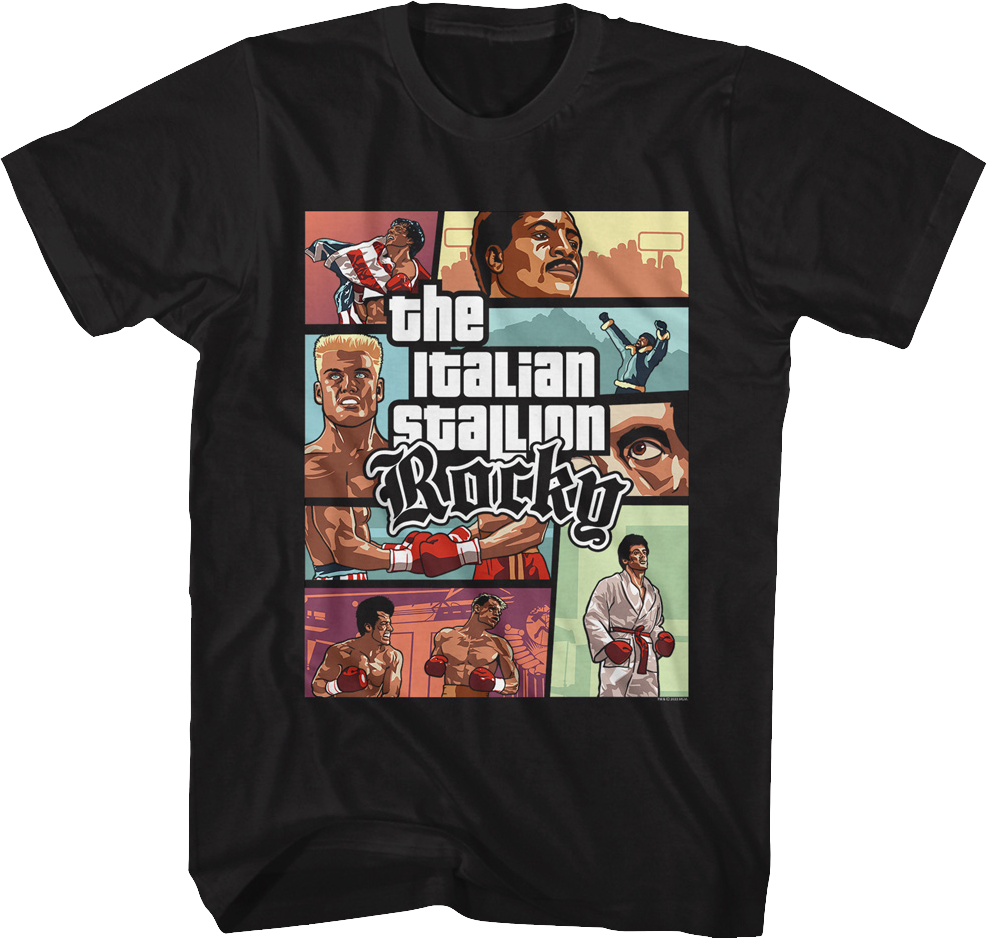 Video Game Panels Rocky IV T-Shirt Hoodie, Sweatshirt | CiraTrend.com (Image 1)