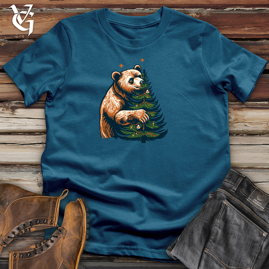 Retro Tree Trimming Bear Cotton Tee