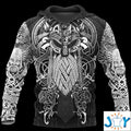 Vikings – Odin Tattoo Style 3D Hoodie