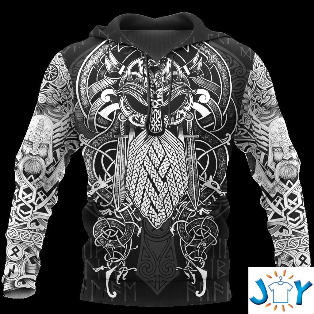 Vikings – Odin Tattoo Style 3D Hoodie