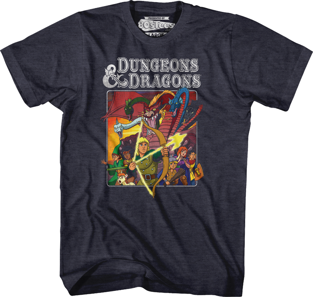 Navy Heather Cartoon Characters Dungeons & Dragons T-Shirt Hoodie, Sweatshirt | CiraTrend.com (Image 1)
