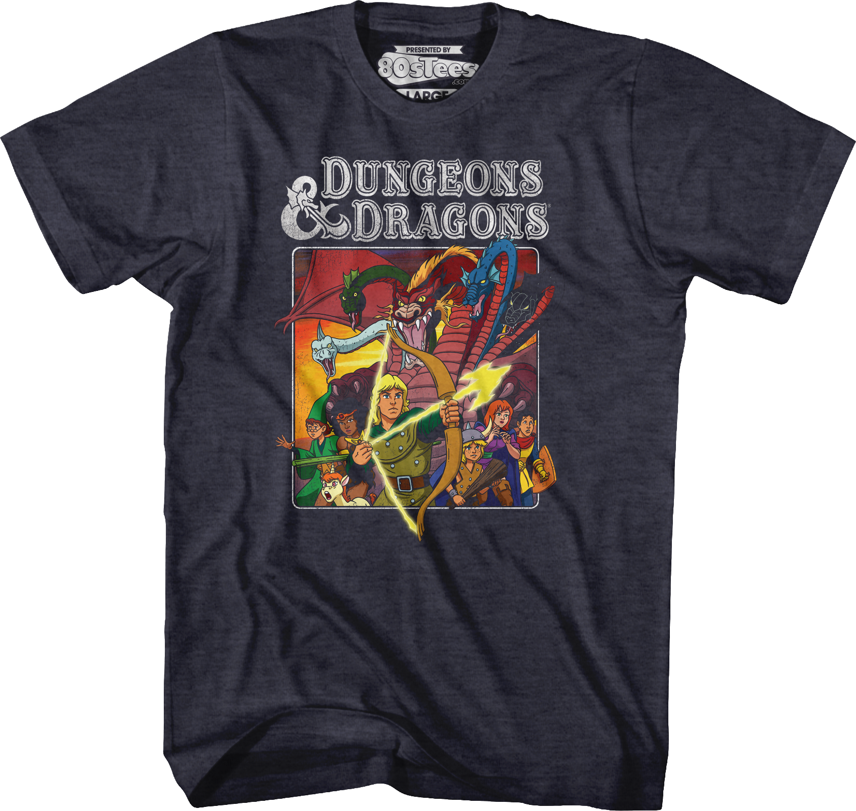 Navy Heather Cartoon Characters Dungeons & Dragons T-Shirt Hoodie, Sweatshirt | CiraTrend.com (Image 1)