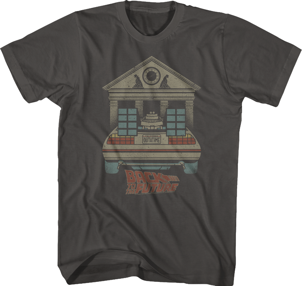 DeLorean And Clock Tower Back To The Future T-Shirt Hoodie, Sweatshirt | CiraTrend.com (Image 1)