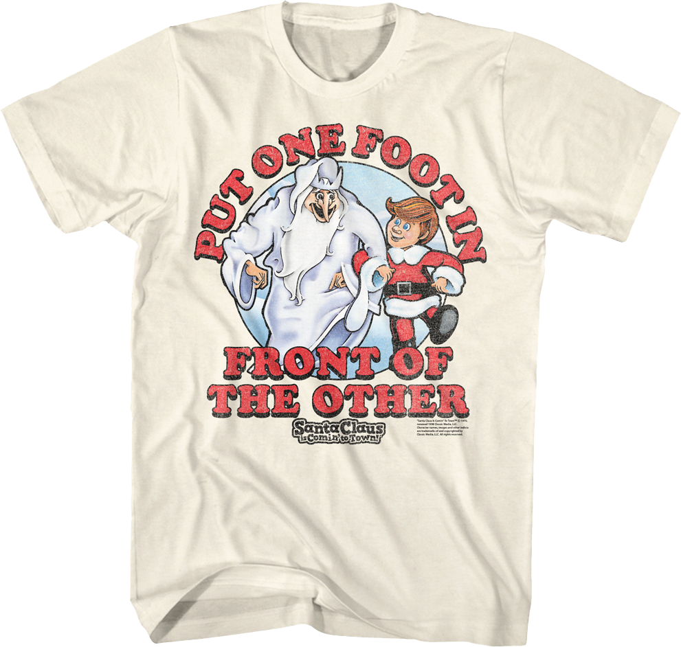 Vintage One Foot Santa Claus Is Comin' Town Shirt T-Shirts, Hoodie, Sweatshirt
