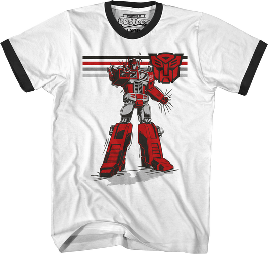 Retro Optimus Prime Transformers Ringer Shirt