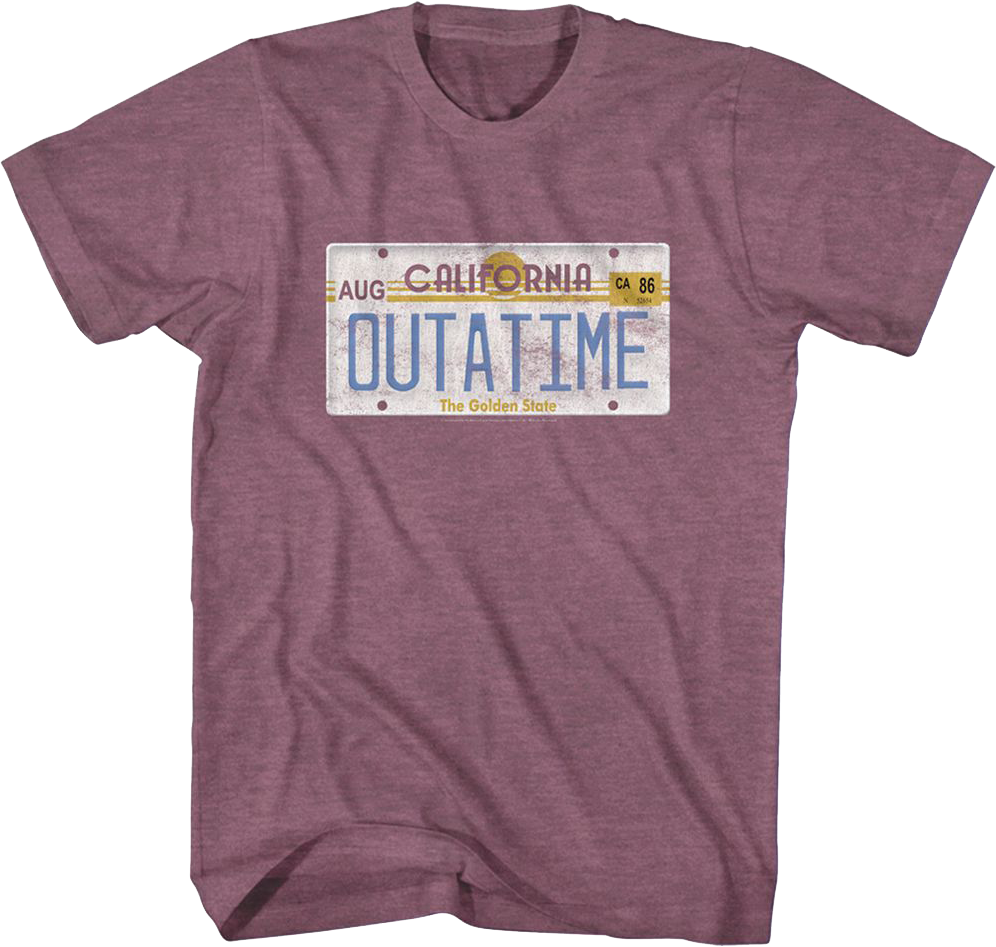 Vintage OUTATIME License Plate Back Future T-Shirts, Hoodie, Sweatshirt