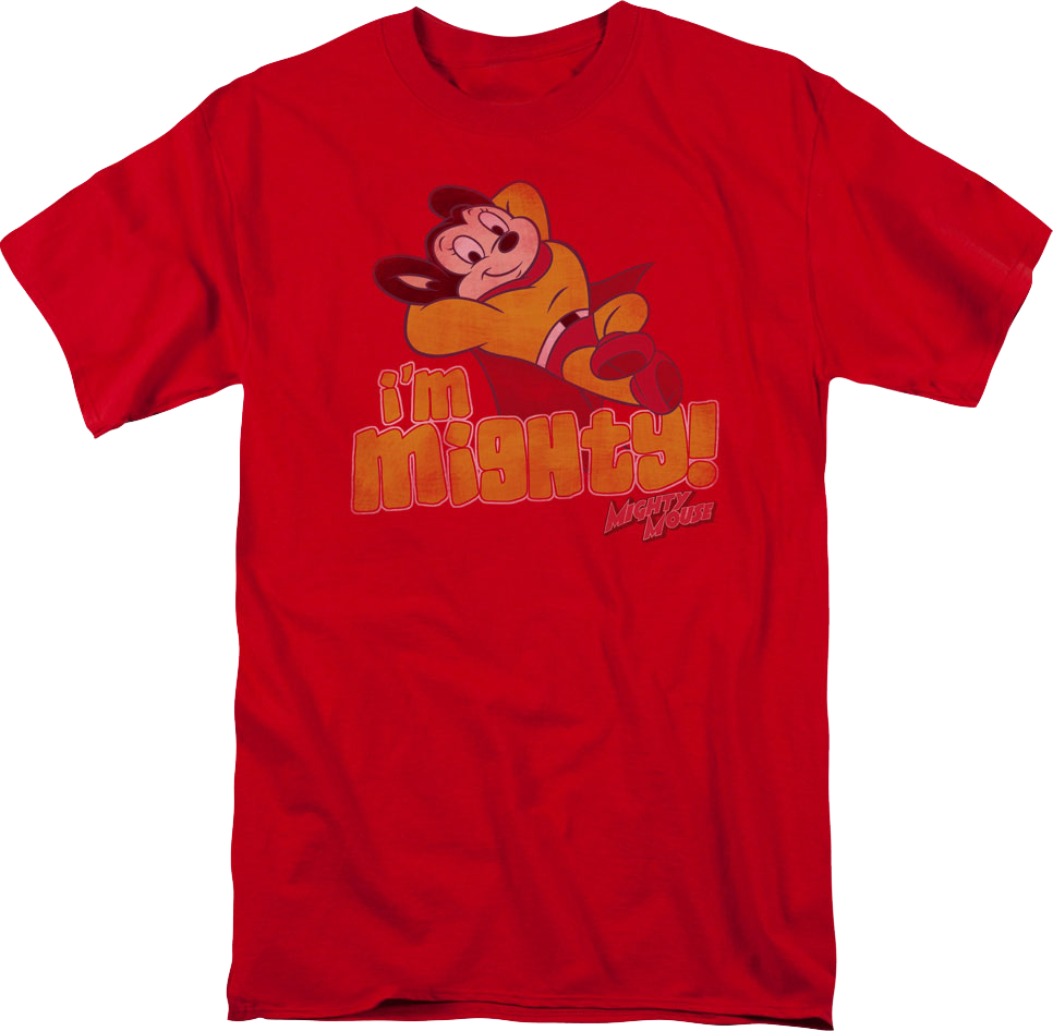 Vintage Red Mighty Mouse T-Shirt Hoodie, Sweatshirt | CiraTrend.com (Image 1)