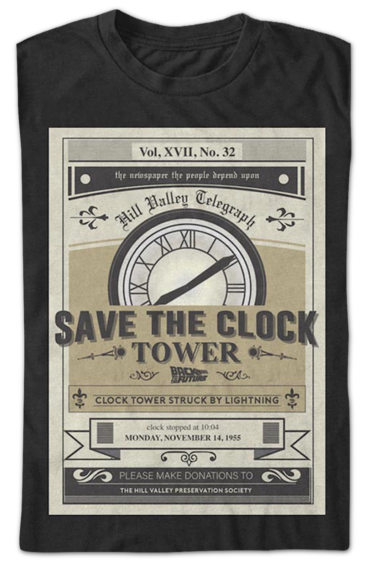 Vintage Save The Clock Tower Back To The Future T-Shirt Hoodie, Sweatshirt | CiraTrend.com (Image 2)