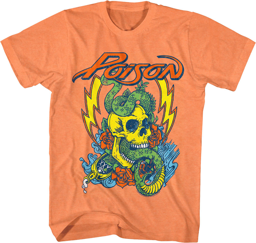 Vintage Snake & Skull Poison T-Shirt Hoodie, Sweatshirt | CiraTrend.com (Image 1)
