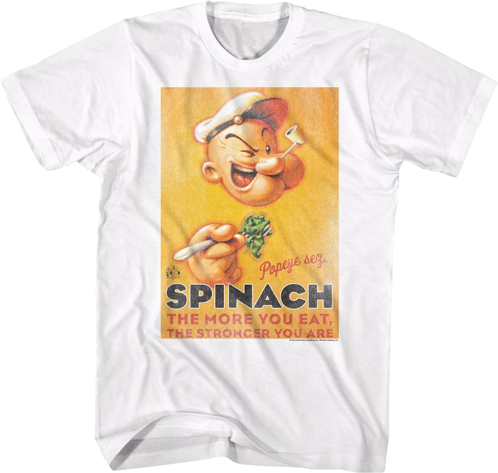 Vintage Spinach Poster Popeye T-Shirt Hoodie, Sweatshirt | CiraTrend.com (Image 1)