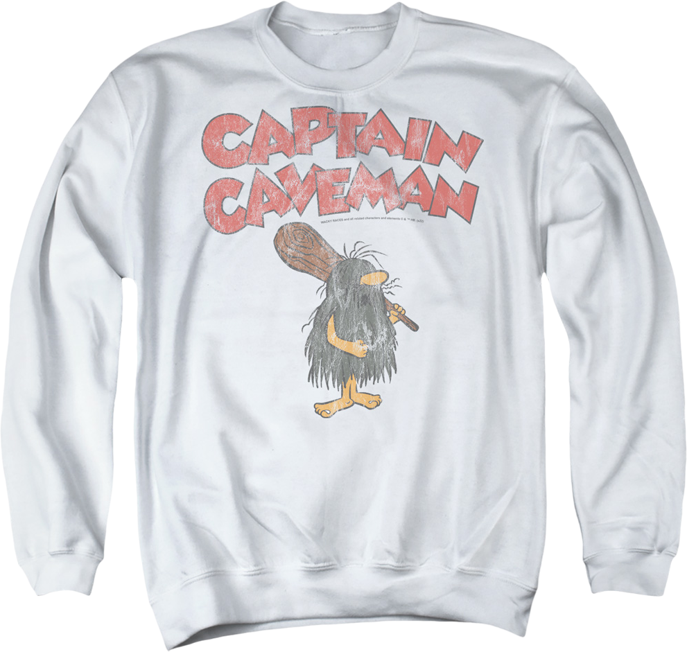 Vintage White Captain Caveman Sweatshirt T-Shirts, Hoodie | CiraTrend.com (Image 1)