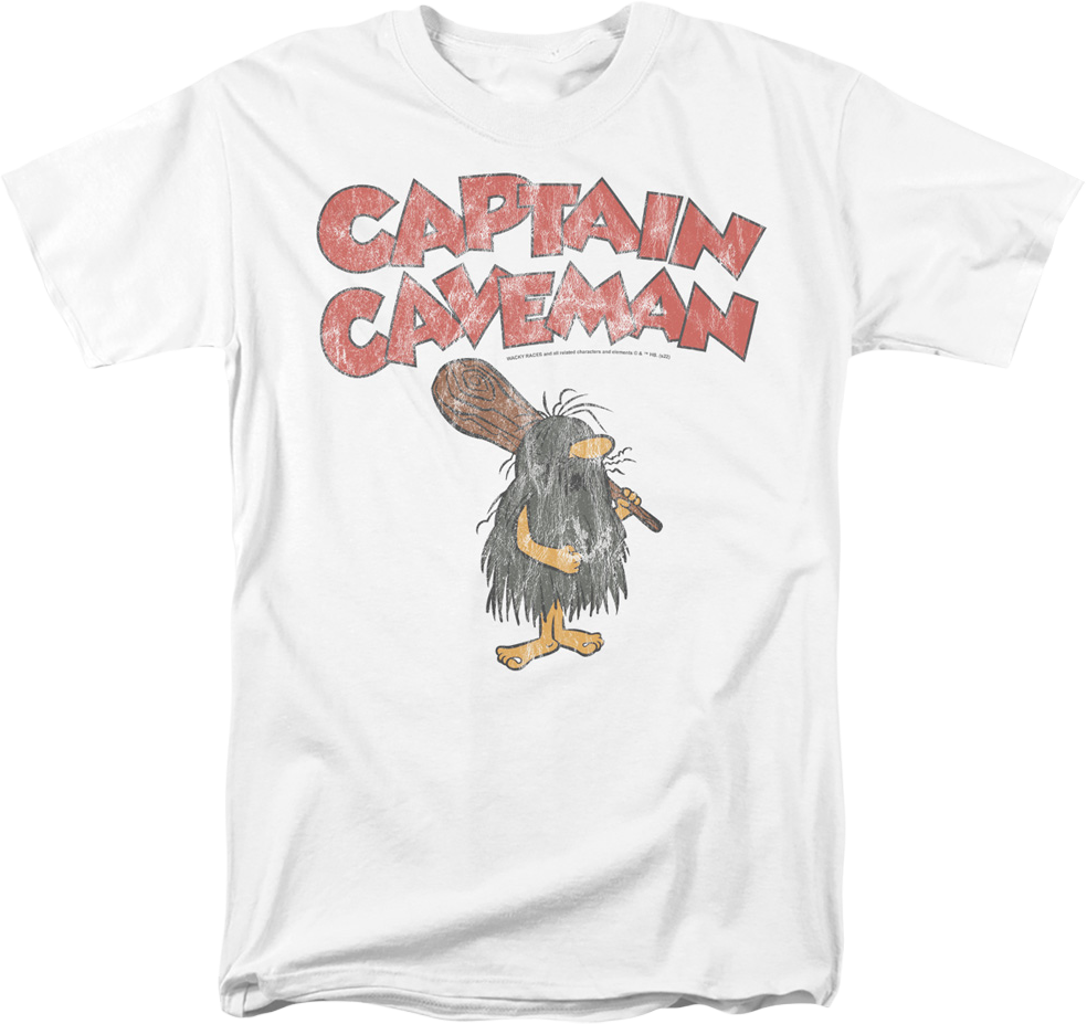 Vintage White Captain Caveman T-Shirt Hoodie, Sweatshirt | CiraTrend.com (Image 1)
