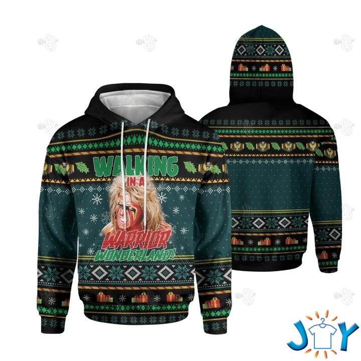 Walking In A Warrior Wonderland Christmas 3D hoodie