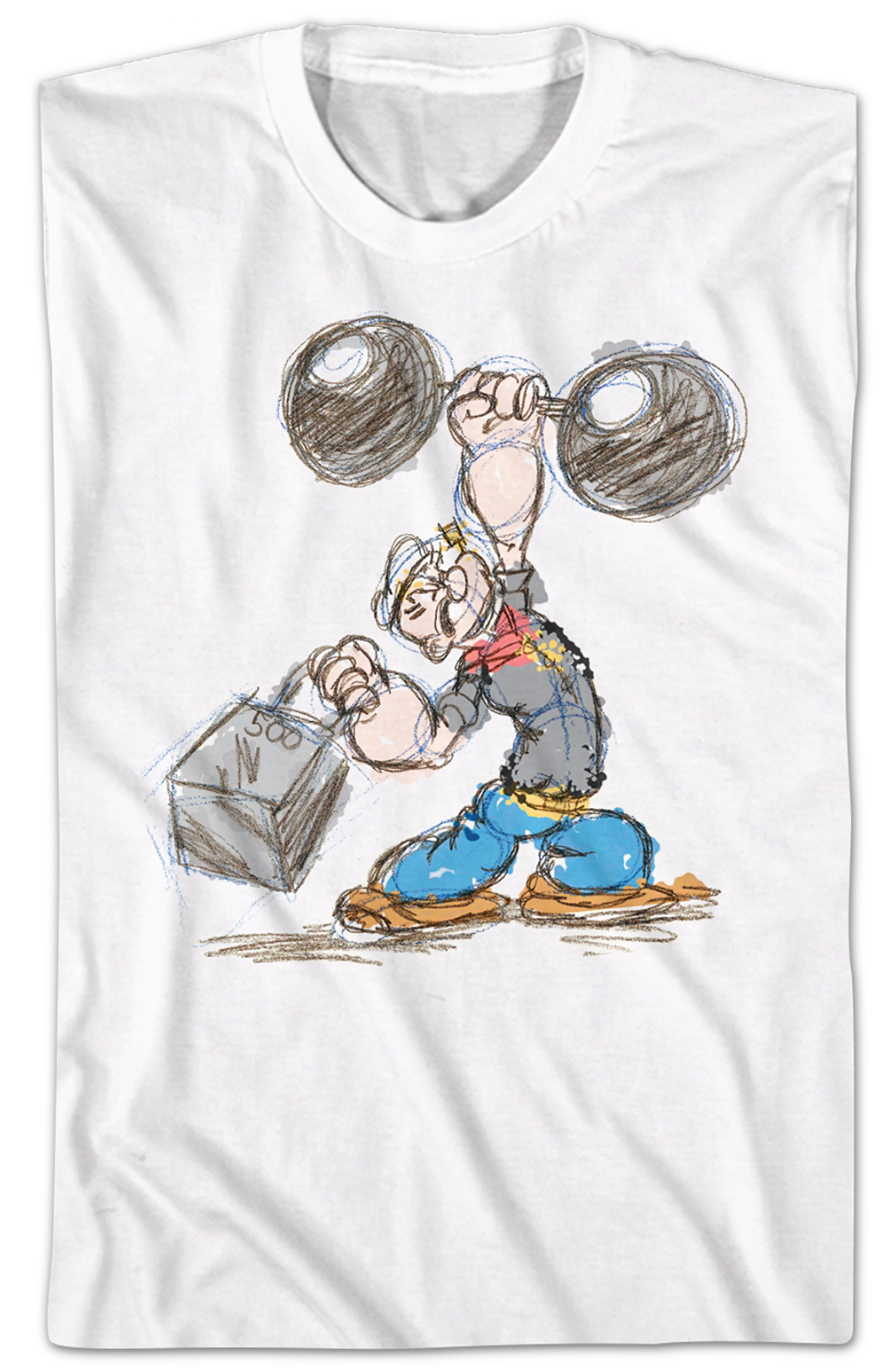 Weightlifting Sketch Popeye T-Shirt Hoodie, Sweatshirt | CiraTrend.com (Image 2)