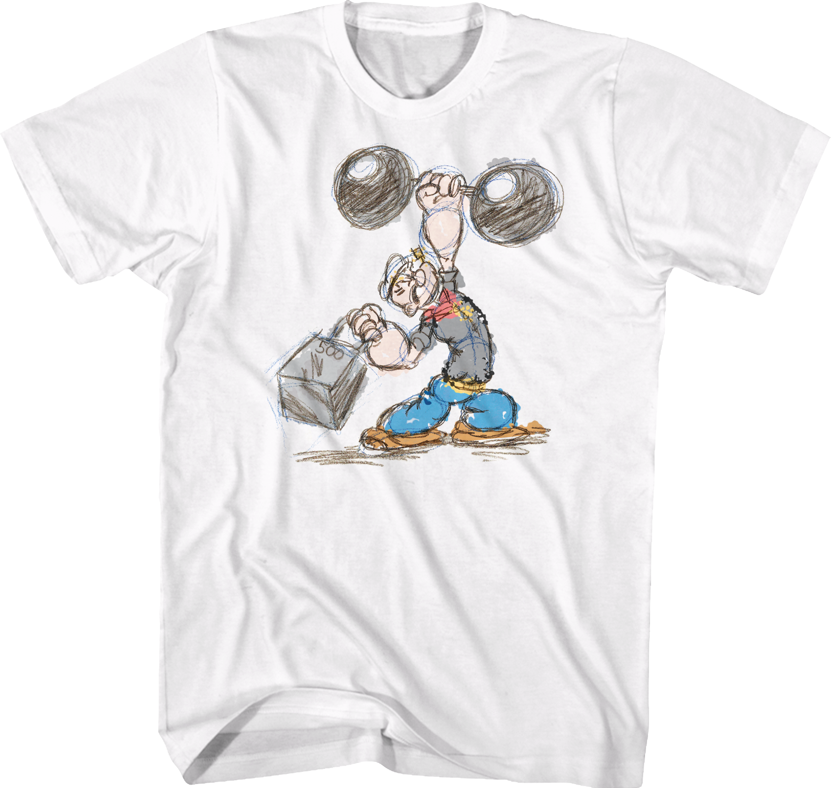 Weightlifting Sketch Popeye T-Shirt Hoodie, Sweatshirt | CiraTrend.com (Image 1)
