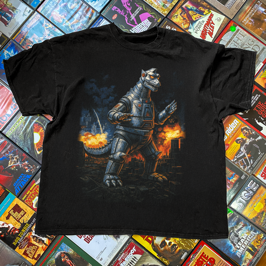 MECHA GODZILLA 'THE TERROR' BLACK GRAPHIC T-SHIRT