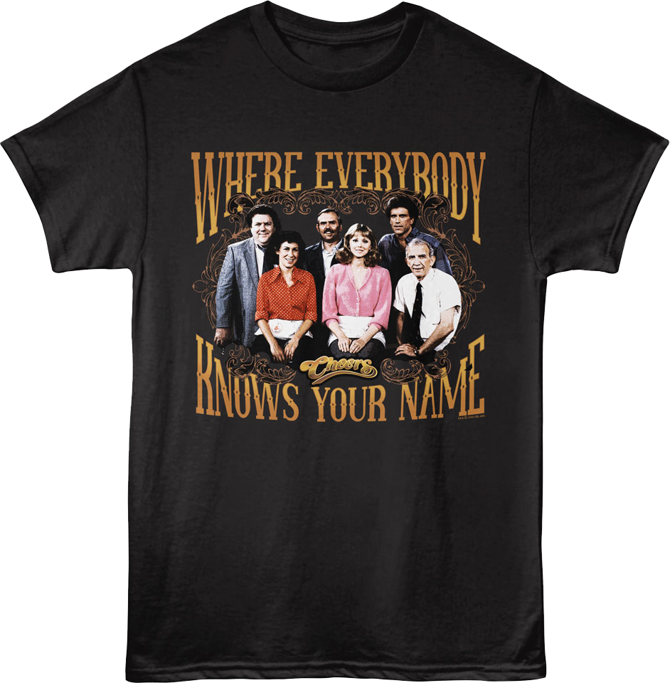 Where Everybody Knows Your Name Original Cast Photo Cheers T-Shirt Hoodie, Sweatshirt | CiraTrend.com (Image 1)