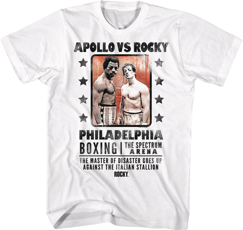 White Boxing Poster Apollo Vs Rocky T-Shirts, Hoodie, Sweatshirt