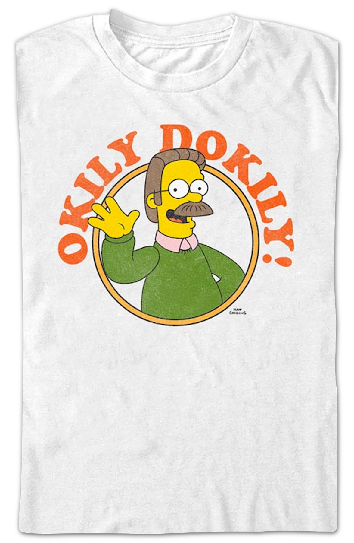 White Ned Flanders Okily Dokily Simpsons T-Shirts, Hoodie, Sweatshirt