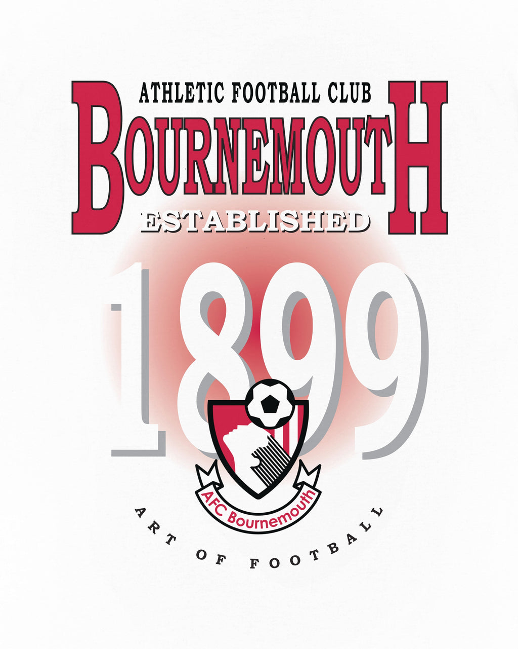 AFC Bournemouth Retro Graphic White Tee Hoodie, Sweatshirt | CiraTrend.com (Image 2)