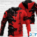 Wolf Sons of Odin Red 3D Hoodies