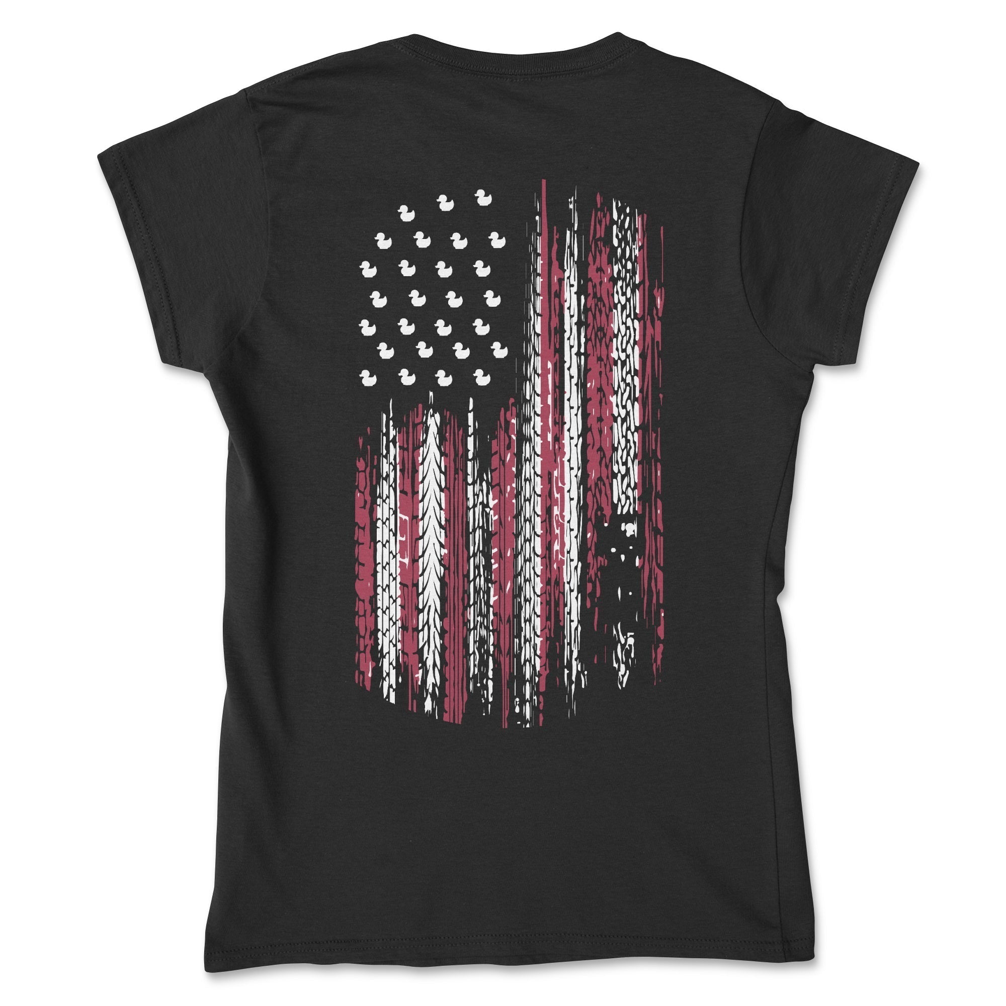 Women's American Flag Tire Track Duck Tee Hoodie, Sweatshirt | CiraTrend.com (Image 1)