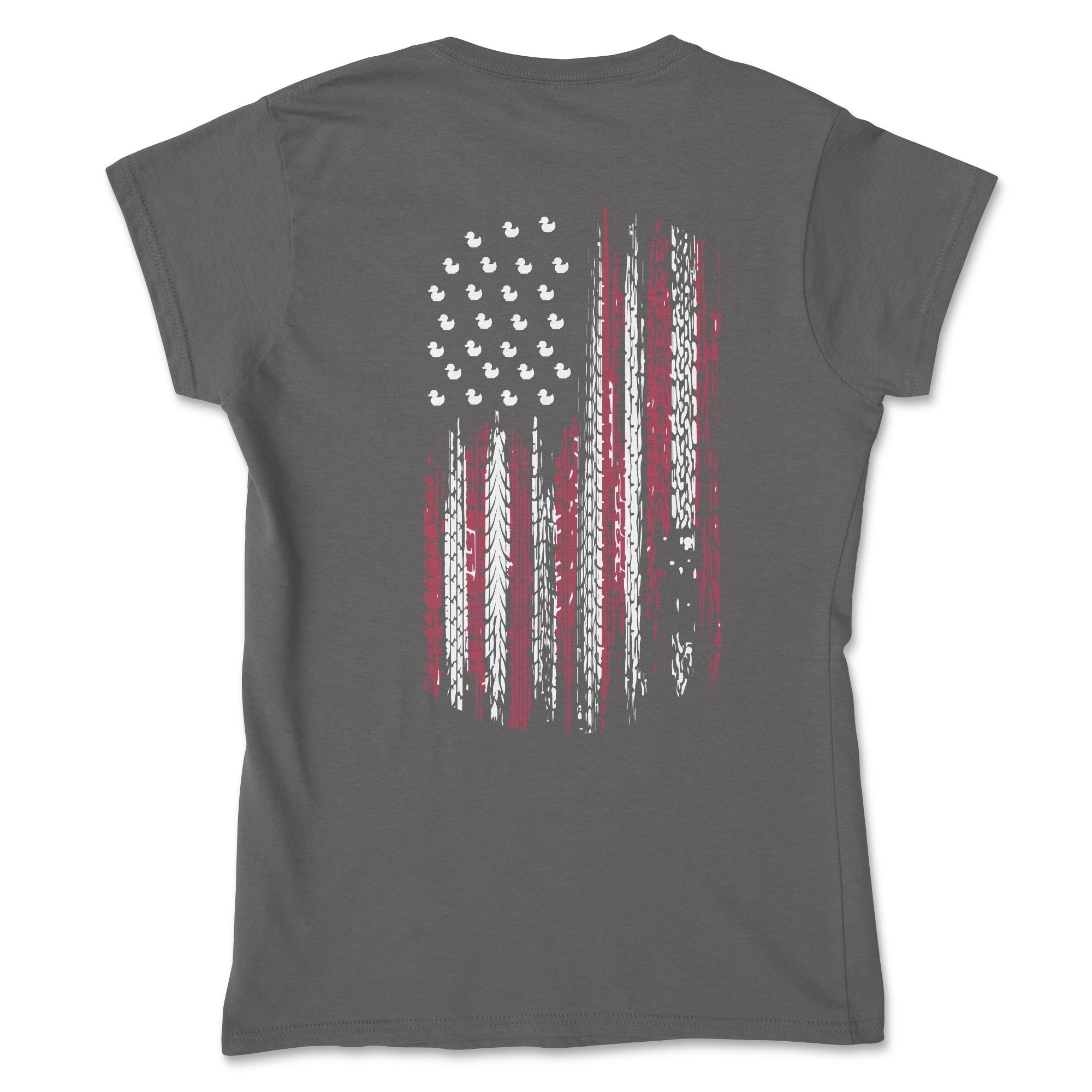 Women's American Flag Tire Track Duck Tee Hoodie, Sweatshirt | CiraTrend.com (Image 4)