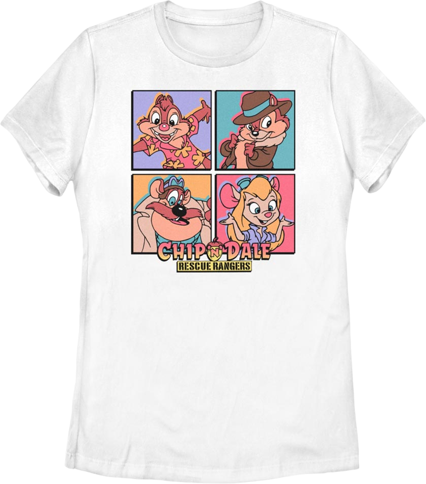 Womens Character Squares Chip 'n Dale Rescue Rangers Shirt Hoodie, Sweatshirt | CiraTrend.com (Image 1)