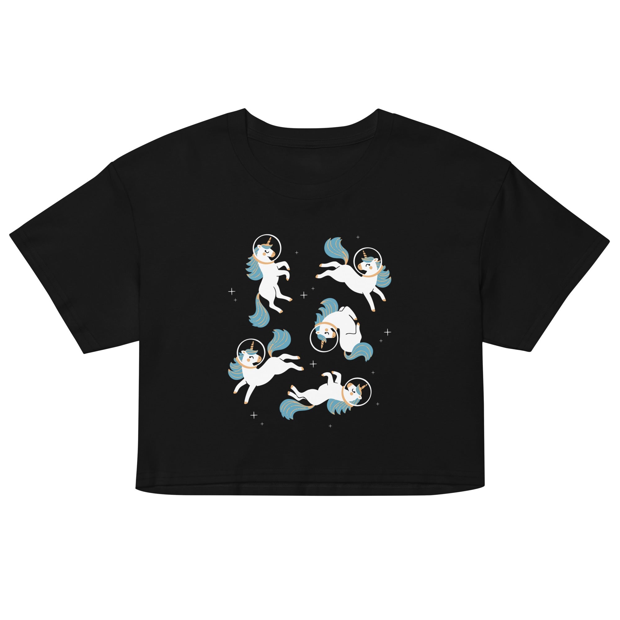 Unicorns In Space Women's Crop Tee