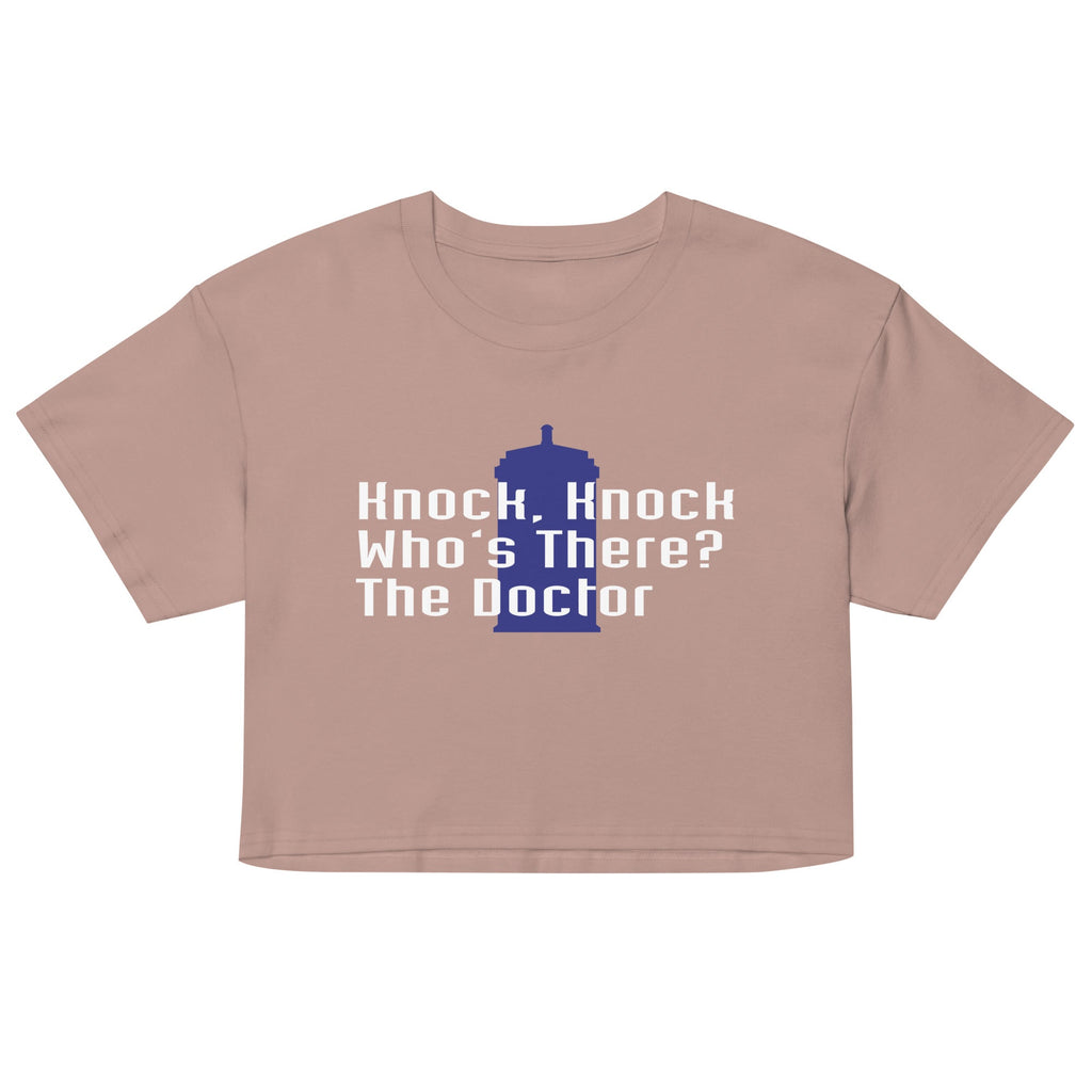 Knock Knock! Who's There? The Doctor Women's Crop Tee